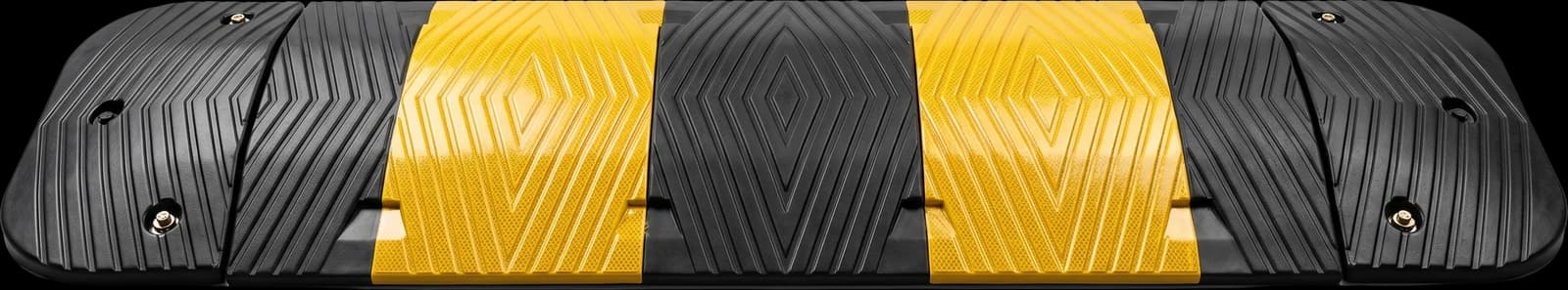 Reductor de velocidad modular, en caucho negro con franjas amarillas